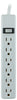 GE 4 ft. L 6 outlets Power Strip Gray/White