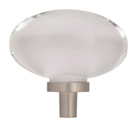 Amerock  Glacio Collection  Cabinet Knob  1-3/16 in. Clear/Satin Nickel  1 pk