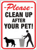 Hy-Ko English Clean Up After Your Pet Sign Plastic 12 in. H x 9 in. W (Pack of 10)