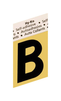 Hy-Ko 1-1/2 in. Black Aluminum Letter B Self-Adhesive 1 pc. (Pack of 10)