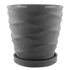 Syndicate Sales Inc 7565-06-23 5.25 X 5.25 X 5.5 Slate Urban Wave Planter Pot With Tray (Pack of 6)