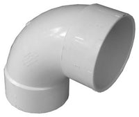 PVC Pipe Long Turn Elbow, 90-Degree, Hub x Hub, 3-In.