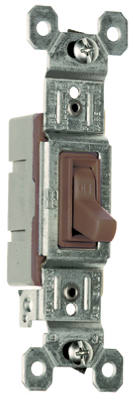 Toggle Switch, SP, Grounding, Brown, 120-Volt, 15-Amp