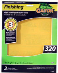 Sandpaper, 320-Grit, 9 x 11-In., 3-Ct.