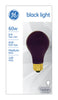 GE 60 W A19 A-Line Incandescent Bulb E26 (Medium) Black Light 1 pk (Pack of 6)