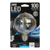 Feit Electric G25 E26 (Medium) Filament LED Bulb Daylight 100 Watt Equivalence 1 pk