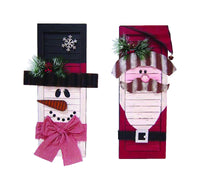 Celebrations Santa/Snowman Shutter Wall Art Black/White/Red Wood, Metal 22.24 in. 1 pk (Pack of 4)