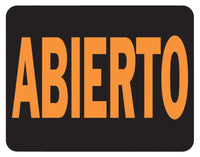 Hy-Ko Plastic Jumbo Sign Orange 15" X 19" Abierto/Cerrado (Case of 5)