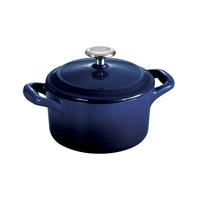 10.5 oz Enameled Cast-Iron Series 1000 Covered Mini Cocotte - Gradated Cobalt