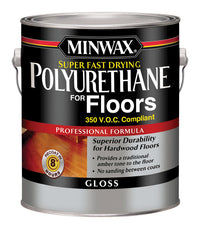 Minwax Super Fast-Drying Polyurethane for Floors Gloss Clear Oil-Based Fast-Drying Polyurethane Floo (Pack of 2)