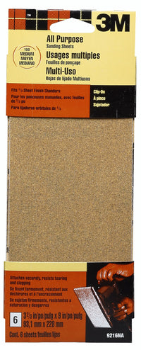 3M 9216Es Medium Finishing Sanding Sheets 6 Count