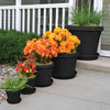 Bloem Terra Black Plastic UV-Resistant Tapered Planter 8.5 H x 10 Dia. in.