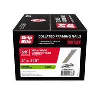 Grip-Rite 2 in. 11-1/2 Ga. Angled Strip Hot-Dip Galvanized Framing Nails 28 deg 2500 pk