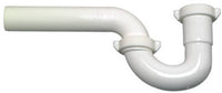 Lavatory Wall Drain P Trap, White Plastic, 1.25-In. O.D.