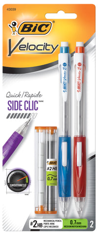 Bic MPSCP21 .7mm Velocity Side Clic™ Mechanical Pencil Asst (Pack of 6)