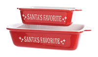 Decoris  Santa s Favorite  Red  Christmas Oven Dish  Tabletop Dcor