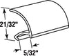 Prime-Line Glazing Channel Snap-In 0.625"W, 72" H X 0.625"W X 0.375" D White