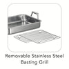 13.5 in Prima Stainless Steel Roasting Pan - Includes Basting Grill