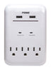 Prime 3 outlets Surge Protector with USB Port White 950 J