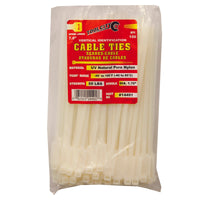 Tool City  7.6 in. L White  Cable Tie  100 pk