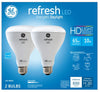 GE Lighting Refresh HD BR30 E26 (Medium) LED Floodlight Bulb Daylight 65 Watt Equivalence 2 pk