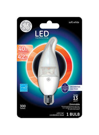 GE CAC E12 (Candelabra) LED Bulb Soft White 40 Watt Equivalence 1 pk