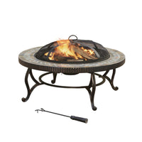 Pleasant Hearth Elizabeth 34 in. W Steel Elizabeth Round Wood Fire Pit