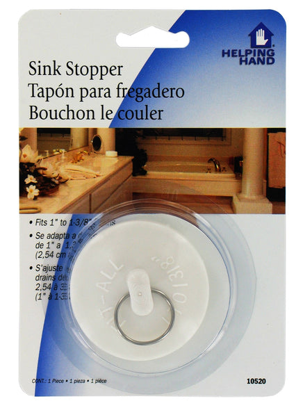 1-5/8 in. Rubber Drain Stopper in White (1 per Card) - Danco