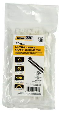 Ultra Light Duty Cable Tie, 4-In., 100-Pk.