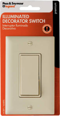 Ivory Single-Pole Premium Decorator Lighted Switch