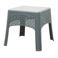 Adams Gray Square Resin Woven Side Table