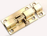 Door Barrel Bolt, Brass, 3-In.