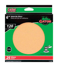 Gator 6 in. Aluminum Oxide Adhesive Sanding Disc 120 Grit Fine 25 pk (Pack of 5)