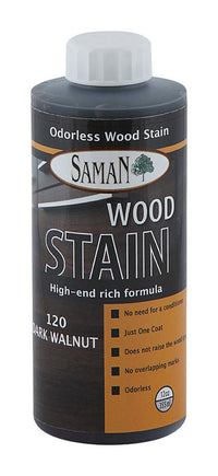 Saman Semi-Transparent Dark Walnut Water-Based Wood Stain 12 oz