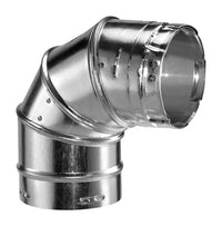 DuraVent 4 in. Dia. x 4 in. Dia. Adjustable 90 deg. Aluminum/Galvanized Steel Gas Vent Elbow (Pack of 2)