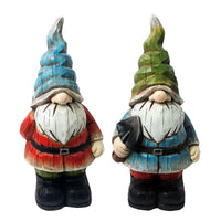 Alpine Resin Assorted 17 in. Garden Gnome Statue (Pack of 2)