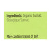 Spicely Organics - Organic Sumac - Case of 6 - 0.45 oz.