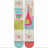 Hallmark Never Fear, Wine is Here Crew Socks Polyester 1 pk (Pack of 2)