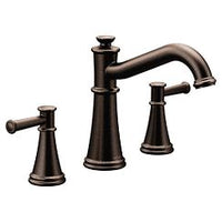 Oil rubbed bronze two-handle non diverter roman tub faucet