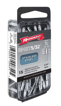 Arrow Fastener 5/32 in.   D X 1/4 in.   R Stainless Steel Rivets Silver 15 pk