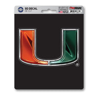 University of Miami 3D Decal Sticker