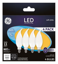 LED Decorative Light Bulb, Frosted, 5-Watts, 4-Pk.