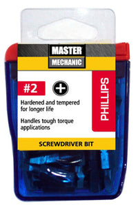 Master Mechanic 25-Pack 1-Inch #2 Phillips Screwdriver Bit