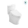 TOTO® WASHLET®+ Aquia® IV Two-Piece Elongated Universal Height Dual Flush 1.28 and 0.8 GPF Toilet and WASHLET C5 Bidet Seat, Cotton White - MW4463084CEMFG#01