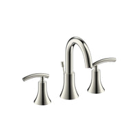 Ultra Faucets Sweep Brushed Nickel Widespread Bathroom Sink Faucet 6-10 in.