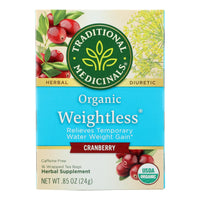 Traditional Medicinals Organic Weightless Cranberry Herbal Tea - 16 Tea Bags - Case of 6