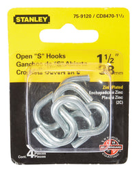 National Hardware  Jumbo  Silver  Steel  1-1/2 in. L Hook  45 lb. 4 pk