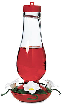 Hummingbird Feeder,  Hurricane Glass, 24-oz.