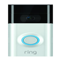 Ring Satin Nickel Multicolored Metal/Plastic Wireless Video Doorbell