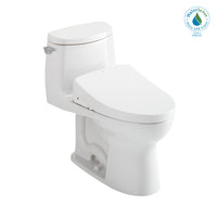 TOTO® WASHLET+® UltraMax® II 1G® One-Piece Elongated 1.0 GPF Toilet and WASHLET+® S550e Contemporary Bidet Seat, Cotton White - MW6043056CUFG#01